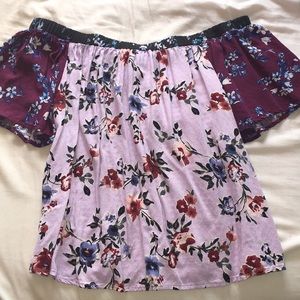 Purple Floral Off the Shoulders Top!